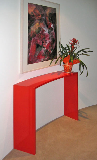 curved hall table